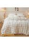 2 Pack Fluffy Faux Rabbit Fur Pillow Covers 18x18 – Bubble Waffle, Ivory Beige - 7