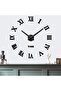 Modern Frameless DIY 3D Mirror Wall Clock Large for Home Office (Black)