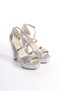 Silver Glitter Cross High Heel Comfortable Evening Dress Shoes - 4