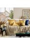 Gold Velvet Decorative Throw Pillow Covers, 18 x 18, Set of 2 - 5
