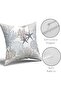 Ocean Coral Pillow Covers 18x18 Inch Set of 2 - Nautical Coastal Cotton Cushion Covers, Br - 3