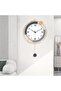 Large Wall Clock with Pendulum Silent Quartz, Battery Operated 16x25.6 inch