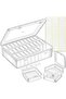 Bead Organizer Box - 30 Mini Clear Plastic Storage Containers with Hinged Lid
