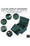 3-Layer Jewellery Box Organizer with Lock - Velvet, 80 Compartments, Multicolor - 6