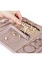 Travel Jewelry Case Organizer Roll - Foldable Jewelry Storage Bag (Pink) - 4
