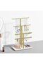 Jewelry Holder Organizer, 3-Tier Necklace & Earring Display with White Tray - Gold - 6