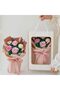 3 Real Roses Eternal Preserved Bouquet - Handcrafted Small Floral Arrangement (Pink) - 3