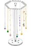 Rotating Acrylic Necklace Holder - Clear Jewelry Organizer Stand with 36 Hooks