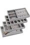 4 Pcs Stackable Velvet Jewelry Tray Organizer Drawer Inserts (Grey)