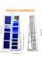 Jewelry Cabinet with Mirror & Light (3 Modes) - 360° Rotatable Standing Jewelry Armoire - 6