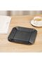 Leather Valet Tray - Desk Bedside Catchall Organizer with Brass Snaps, Black - 6