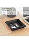 Leather Valet Tray - Desk Bedside Catchall Organizer with Brass Snaps, Black - 2