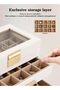 5-Layer Jewelry Box with Glass Lid, 4 Drawers (White) - 5