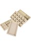 Set of 4 Velvet Stackable Jewelry Organizer Trays (Beige)