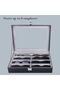Leather 8-Piece Eyeglasses & Sunglasses Display Case Organizer (Black) - 5