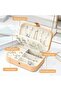 Travel Jewelry Box Double Layer Mini Case (Khaki) - 4