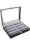 Leather 8-Piece Eyeglasses & Sunglasses Display Case Organizer (Black) - 2