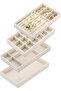 Jewelry Trays Organizer Set for Drawers, Stackable Inserts, 4-Piece (Beige)