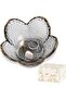 Glass Flower Trinket Dish - Grey (9cm)