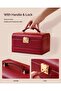 Jewelry Box, 3-Layer Leather Jewelry Storage Box (Red) - 3