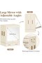 360° Rotating Jewelry Box with Mirror, 6-Drawer Organizer - Creamy - 4