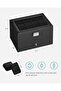 20-Slot Watch Box with Glass Lid & Lock (Black PU Leather) - 6