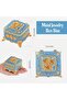 Vintage Light Blue Metal Jewelry Box (Square) - 6