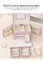 3-Layer Jewelry Box Organizer with Glass Lid (Pink) - 4