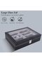 Leather 8-Piece Eyeglasses & Sunglasses Display Case Organizer (Black) - 4