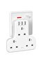 3-Way Plug Extension with 3 USB Ports, 13A 3250W