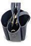 Navy Blue Lock Detailed Soft Textured Multi-Compartment Women's Hand and Crossbody Shoulder Bag - 6