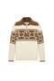 Ecru Camel Contrast Star Patterned Knitwear - 6