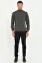 Men's Regular Fit Half Turtleneck Khaki Knitwear - 3
