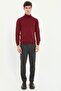 Men's Regular Fit Full Turtleneck Burgundy Knitwear - 2