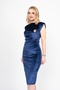 Women's Winter Laci Velvet Sculpt Draped Evening Dress Velvet Draped Premium Evening Dress Stylish Daily Comfortable Dress 50348 - 3