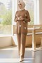 Bow Embroidered Double Knitwear Set Mink - 28032-Vizon - 2