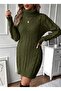 Women's Turtleneck Mini Knitwear Dress - 3