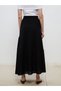Alita City Farkıyla Soulife Black Plain Long Women's Skirt - 4