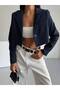 New Season Women's Button Detailed Crop Blazer Jacket 52207001 - 4