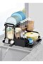 Dish Drying Rack 2-Tier Dish Drainers Strainer with Drainboard Utensil Holder Space Saving Rustproof