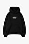 Oversized Black Hooded Wraith Sweatshirt Unisex – 3 Thread Ş Fleece-Lined Thick Fleece - 4