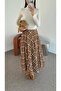 Brown Chiffon Plaid Skirt - 0613 - 3