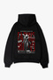 Oversized Black Hooded Wraith Sweatshirt Unisex – 3 Thread Ş Fleece-Lined Thick Fleece