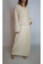 Women's Ecru Long Dress Cardigan Double Knitting Suit Yy101287