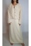 Women's Ecru Long Dress Cardigan Double Knitting Suit Yy101287 - 2