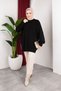 Women's Testtür Clothing Crew Neck Slit Detail Stone and Balloon Sleeve Oversized Stylish Knitwear Tunic - 4