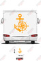 Caravan Sticker Coating with Anchor and Rudder Images
