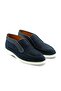 Genuine Suede Men's Boots Z607 Dark Blue Suede Knitted Leather - 2