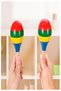 Colorful Maracas 6 Pieces 19 cm Colorful Rattles Fun Musical Accessories Children's Educational Toy Ma - 3