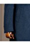 Italian Style S Slim Fit K Double-Breasted Men's Coat with Flap Side Pockets Navy Blue T14987 - 5